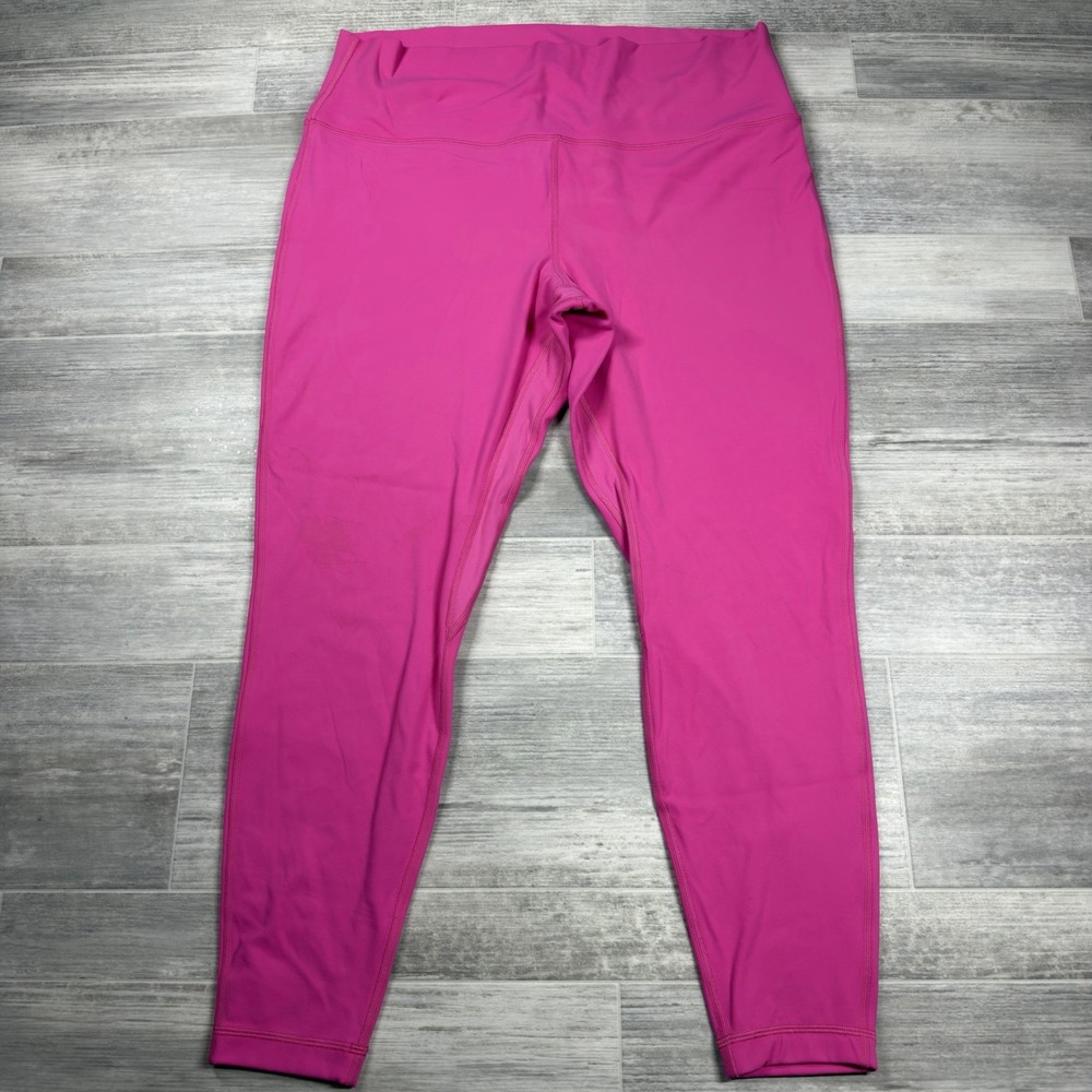Lululemon Leggings Women's Size 18 Pink High Rise Crop Athletic Yoga Pants